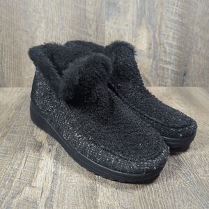 Hey Dude Denny Ankle Bootie Women's Size 10 Sparkling Black Lightweight Boots
